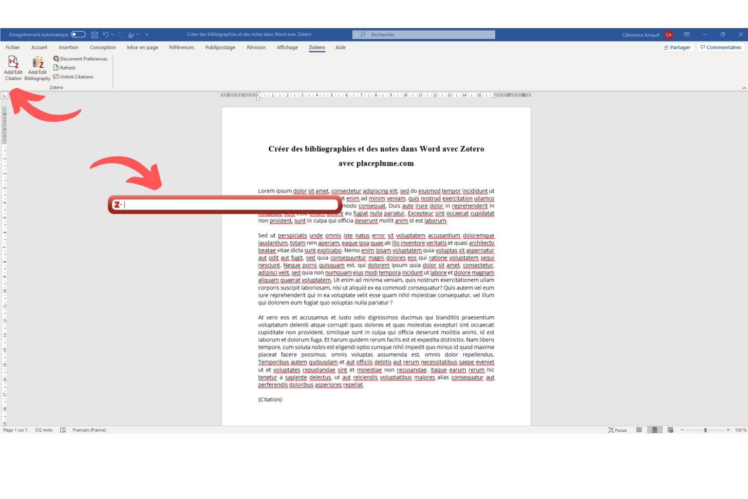 Créer une bibliographie et des notes dans Word avec Zotero - Place plume