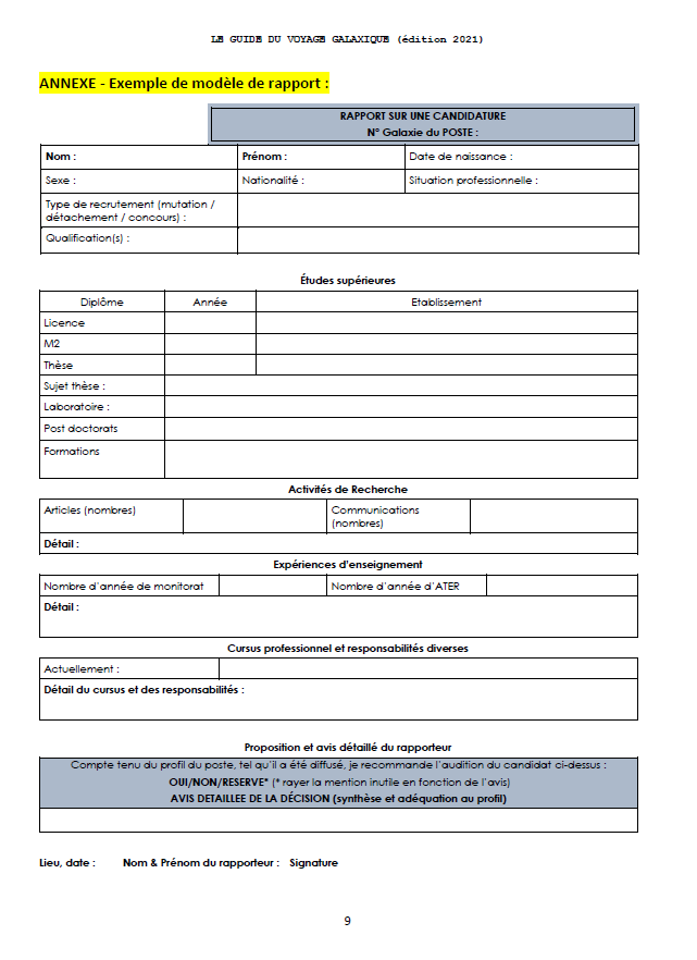 Comment rédiger une présentation analytique_recrutement_MCF_Galaxy_cv_analytique_guide du voyageur galaxique